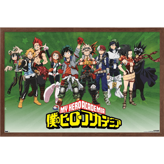 My Hero Academia: Season 4 - Group Wall Poster, 14.725" x 22.375", Framed