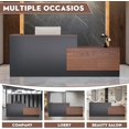 thumbnail image 6 of Esheno Commercial L Shaped Reception Desk 87 inch Wooden Front Counter with Lockable Drawers Cabinet Walnut Right Cabinet for Lobby Office Checkout, 6 of 8