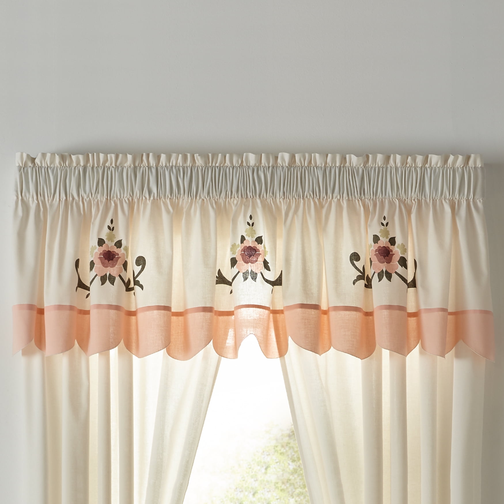 Brylanehome Ava Embroidered Valance Curtain