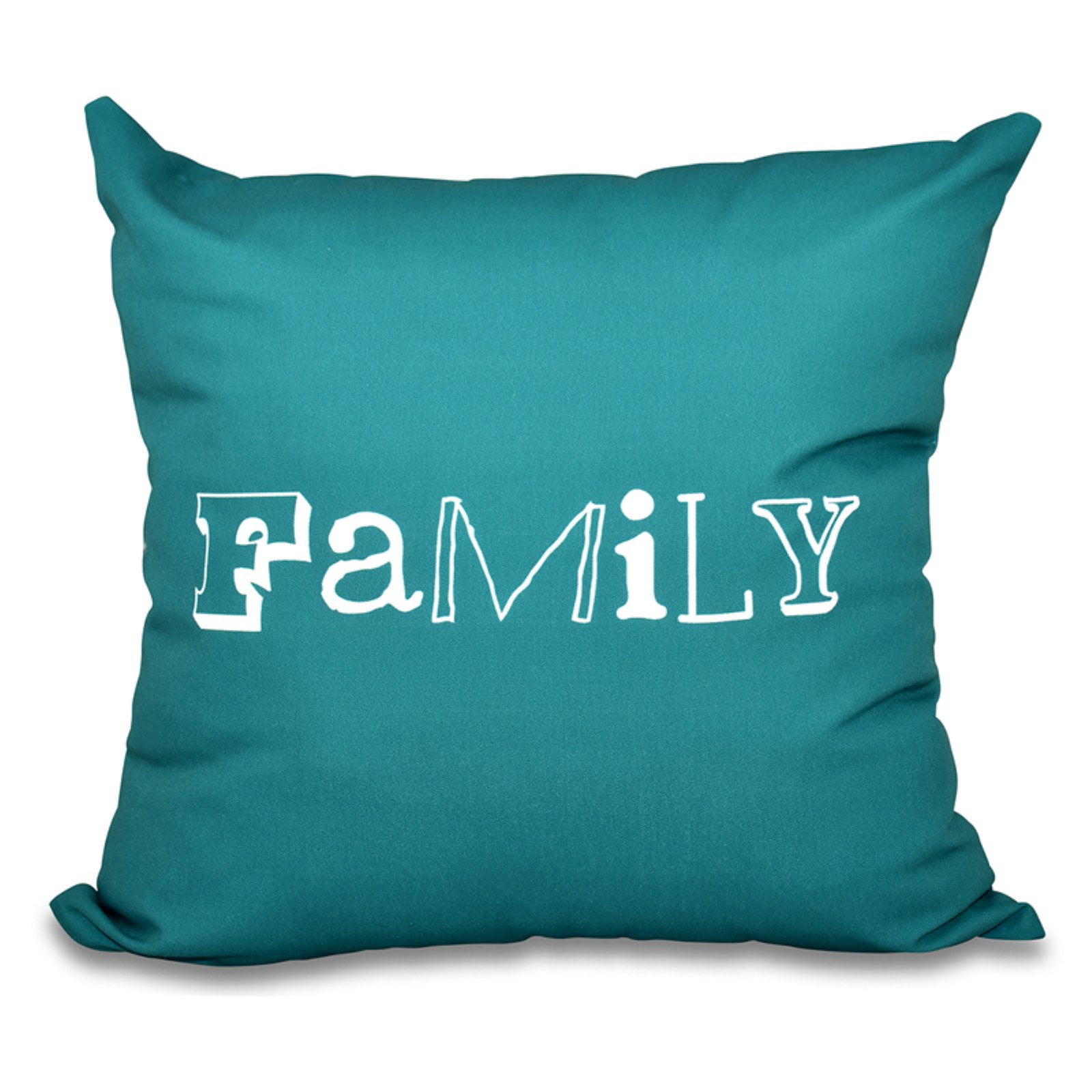 Simply Daisy 16" x 16" Family Word Print Pillow, Navy
