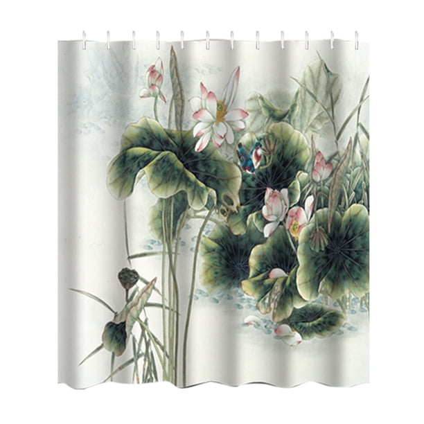 Cortina De Ducha Para Baño Con Estampado Abstracto De Plantas Y Flores, Cortina De Poliéster Impermeable Para Separar El Baño, Cortina De Puerta