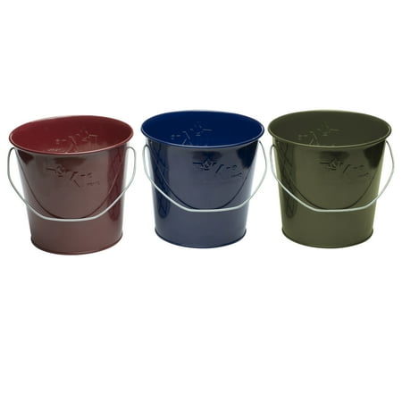 TIKI® Brand 17 oz. Wax Bucket Candle Lavish Woodland Assorted Colors Navy Blue, Army Green and Burgundy 3-pack