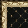 thumbnail image 3 of 3'x5' Black Machine Woven Hand Carved Fleur De Lis Indoor Area Rug, 3 of 4