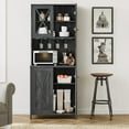 YITAHOME Kitchen Pantry Storage Hutch w/Microwave Stand Wine