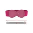 thumbnail image 3 of Cinturón elástico de cuero sintético con hebilla en forma de 8 de 2 piezas Inspire Chic para dama 39.4x2.36" (LxW) Rosa intenso, 3 of 7