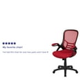 thumbnail image 6 of BizChair High Back Red Mesh Ergonomic Swivel Office Chair with Black Frame and Flip-up Arms, 6 of 16