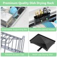 thumbnail image 6 of Space-Saving Dish Drying Rack Over The Sink with Cutlery Holder, Expandable Design for 14''-19'' Kitchen Sink Grey, 6 of 6