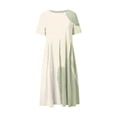 thumbnail image 4 of TSADFHJI Jupe Slip pour Femmes Robe Longue Imprimée Mode Col Rond Teinture sur Nœuds Ample m Vert Clair, 4 of 5