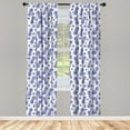 thumbnail image 5 of Ambesonne Tropical Window Curtains, Hibiscus and Pineapple, Each 28" W x 63" L, Lavender and Purple, 5 of 5