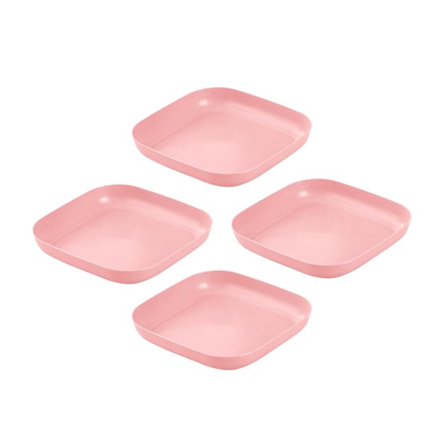 Bandeja de almacenamiento de 4 piezas Práctico Durable Suministros de cocina decorativos Contenedor Vajilla Vajilla para picnic Café Oficina Sala de e Rosado BLESIY none