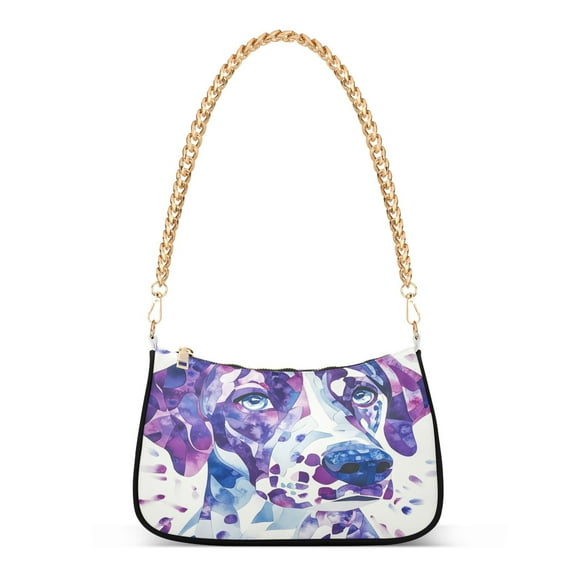 One Shoulder Chain Handbag 7.1x11x2.8in Women's Hobo Handbags Tote Handbags Shoulder Handbags Card Bag Cash Bag Key Bag Pretty Blue Cool Dog