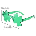 thumbnail image 3 of MZXELPRJD 2 Pack Shamrocks Glasses St. Patricks Day Sunglasses Irish Eyewear Four Leaf Clovers Design Shades Green Lucky Plastic Glasses for Party Props Favors Decorations, 3 of 8
