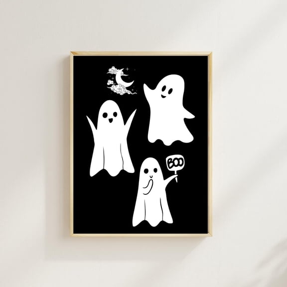 Ghost Halloween Wall Art Print
