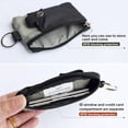 thumbnail image 4 of Minimalist RFID Blocking Small Wallet with ID Window,WaterResistant Zip Id Case Wallet with Lanyard Keychain for Cards,Cash,Travel,Women,Men (Black), 4 of 6