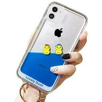 Liquid Ice Cream Case Compatible with iPhone, Summer Series 3D Cute Quicksand Flowing Floating Bling Glitter Sparkle Soft Case for Girls Women (Two Ducks, iPhone 6 Plus / 6s Plus)