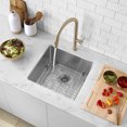 thumbnail image 2 of Stylish Undermount 19" Stainless Steel Single Bowl Kitchen Sink with Grid & Strainer S-308XG, 2 of 11
