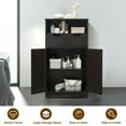 thumbnail image 4 of Gymax Bathroom Floor Cabinet Wooden Storage Organizer w/Drawer Doors Espresso, 4 of 10