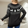 thumbnail image 4 of Women Christmas Outfit Elegant Fair Isle Knit Pullover Sweater for Women Cozy Winter Wear Soft Yarn Comfortable Loose Fit Casual Turtleneck Top Cold Weather Fashion Black XL, 4 of 6