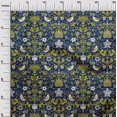 thumbnail image 2 of oneOone Cotton Jersey Navy Blue Fabric Leaves|Bird & Floral Artistic Quilting Supplies Print Sewing Fabric By The Yard 58 Inch Wide, 2 of 4