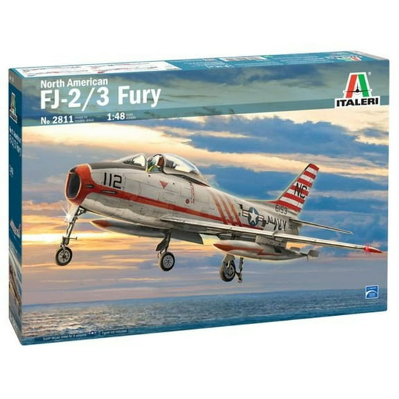 Italeri® North American FJ-2/3 Fury Swept-Wing Carrier Fighter Plastic Model Kit, 1/48 Scale