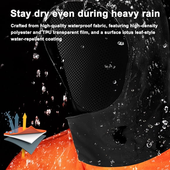 Raincoat Waterproof Motorcycle Rain Gear Suit Lightweight Riding Raincoat Set Waterproof Breathable Jacket & Pants with Shoe Cover for Men Women