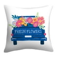 thumbnail image 2 of (2 pack) Mainstays 16" x 16" Flower Truck Decorative Outdoor Throw Pillow, Multicolor, 2 of 9