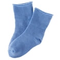thumbnail image 3 of Lian LifeStyle Fantastic Children's 4 Pairs Wool Crew Socks Super Comfortable, Soft, Adorable and Durable LK0601 Size 0M-6M (Blue), 3 of 4