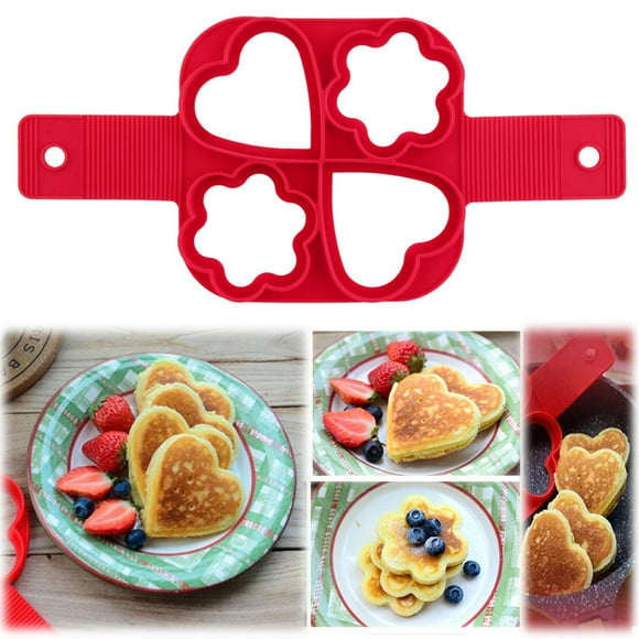 npkgvia kitchen utensilsClearance,Holes Make Easy To Fast Four Fantastic Cooking Pancakes Perfect DIY Tool Way Kitchen，Dining Bar,Red