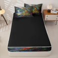 thumbnail image 4 of Homewish Vintage Dino Zipper Twin Comforter Sets with Fitted Sheet and 2 Pillowcases,Jungle Wildlife Zipper Bedding Set,Green,Black Reversible,4pcs, 4 of 8