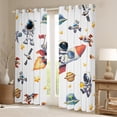 thumbnail image 2 of Feelyou Cartoon Astronaut Kids Curtains Pack of 2 (42x84 Each), Kawaii Outer Space Curtains Blackout, Planet Stars Print Bedroom Curtains, Window Curtains Home Decor, 2 of 6