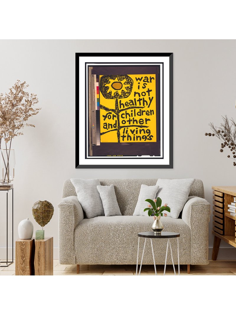 Historic Framed Print, War is not healthy for children and other