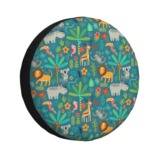 Balery Jungle Animals Cubiertas para Neumáticos - Protector Resistente para Neumáticos de Camioneta, SUV, Remolque, Camper y RV-16 inch