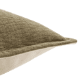 thumbnail image 3 of Bouclair Moss Khaki Solid Woven Textured Square Cushion, 3 of 4