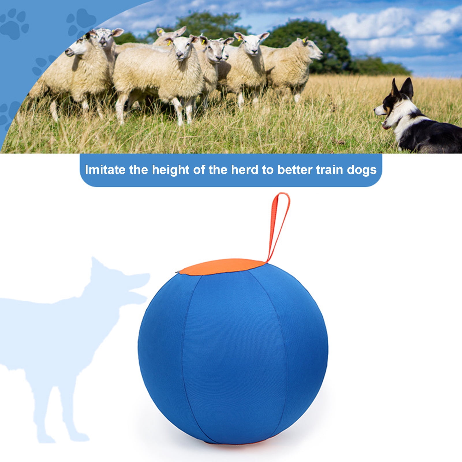 Eisoary Herding Dog Balls Horse Ball Toy Thickened Anti-Burst Ball Scratch-Resistant Training Ball Stimulates Senses Confidence Toy for Horses Cattle Dogs Blue