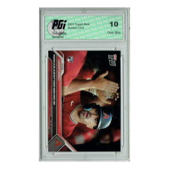 Corbin Carroll 2023 Topps Now #638 25 HR, 35 SB Rookie Card PGI 10