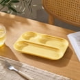 thumbnail image 5 of Divided Plastic Dinner Plates, 3-Compartment Heavy Duty Serving Trays, Meal Prep Food Containers for Fitness Diet Control Microwave Safe Family Dining, Portion Control Dish and Adult Child Dinnerware, 5 of 7