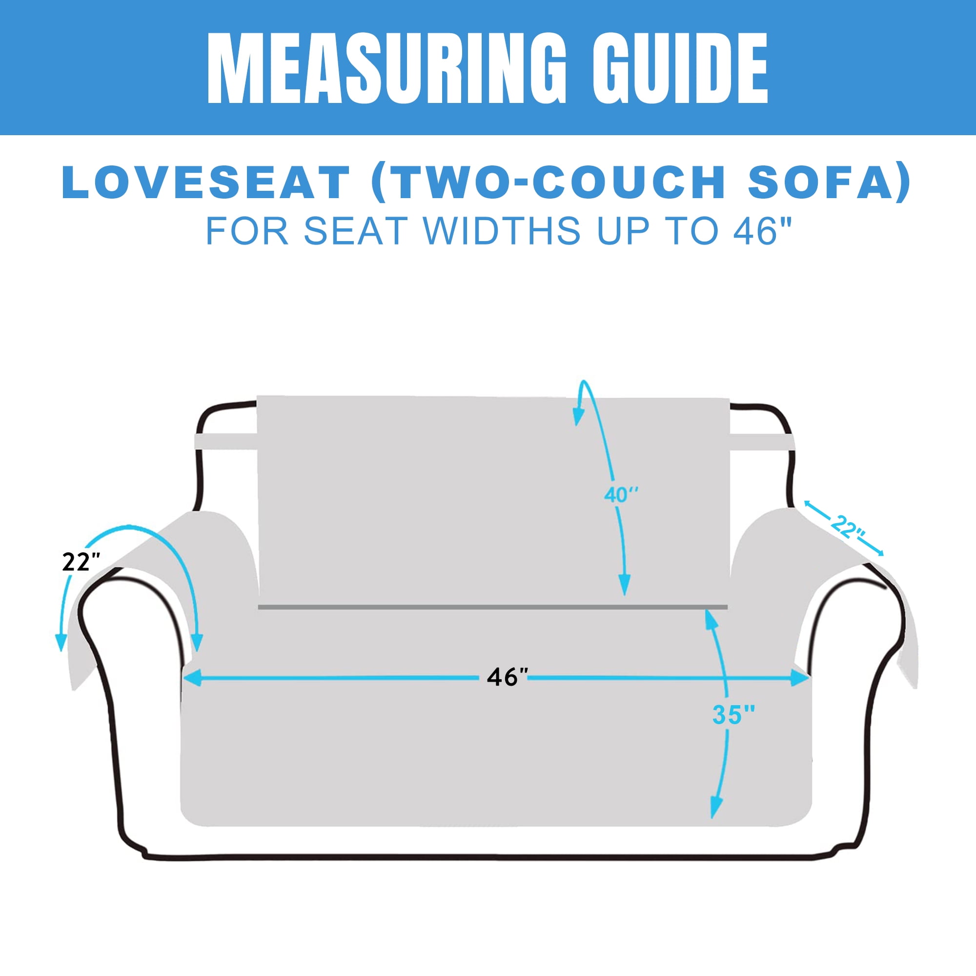 Sanmadrola Reversible Sofa Cover Machine Washable Couch Cover Water Resistant Slipcover Non Slip Furniture Protector for Dogs, Children, Pets, Loveseat Size, Black