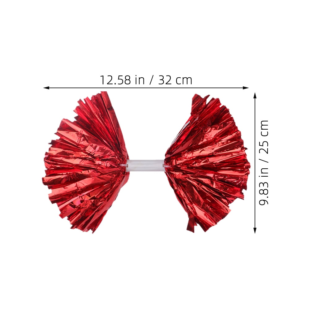 HONMEET Red Cheerleading Pom Poms, Set of 4 Lightweight Plastic Handheld Spirit Pom Poms for Sports and Dance
