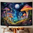 thumbnail image 2 of JAWO Trippy Mushroom Space Moon Tapestry, Hippie Colorful Galaxy Flower Plant Tapestry Aesthetic Wall Hanging for Bedroom, Fantasy Tapestries Poster Blanket College Dorm Home Decor 60X40inches, 2 of 4