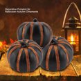 thumbnail image 3 of Calabaza decorativa con patrón de tiras de PVC para Halloween, otoño, adorno de decoración de mesa (negro), 3 of 8