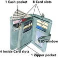 thumbnail image 2 of Womens Small Leather Wallet, RFID Bifold Ladies Wristlet with Card Slots id Window Zipper Coin Purse, 2 of 4