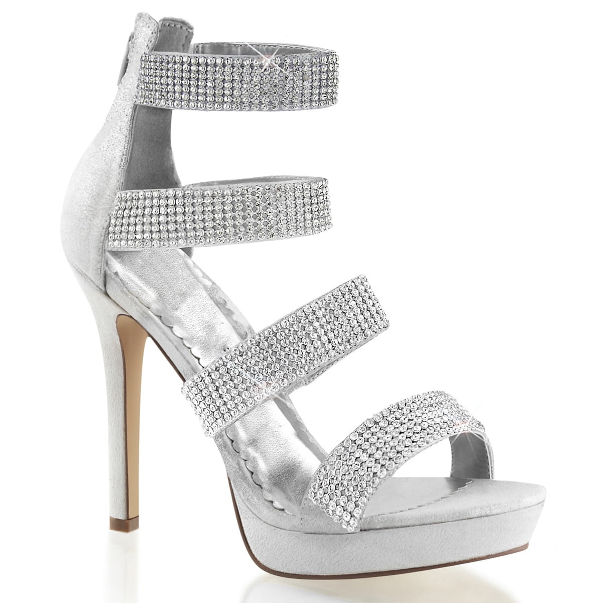 4 inch silver heels