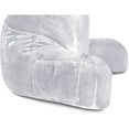 thumbnail image 6 of Standard+ Husband Pillow Light Grey Cover MicroPlush Fiber Case, Soft Easy-Care Wash Fabric Designed, Generous Back & Side Pockets - Big Long Zipper for Remove, Perfect Fit for Your Reading Bed Rest, 6 of 8