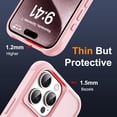 thumbnail image 6 of Compatible with iPhone 15 Pro Case with Invisible Magnetic O-Ring Stand -Grade Translucent Case for iPhone 15 Pro 6.1" [Compatible with MagSafe][Great Grip Feeling], Pink, 6 of 18