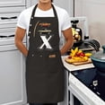 thumbnail image 3 of Kitchen 2 Pack Bib Apron - Adjustable Black Apron with Front Pocket Orange & Beige Car Graphic ' MOM ' Patch Perfect for Cooking, 3 of 5