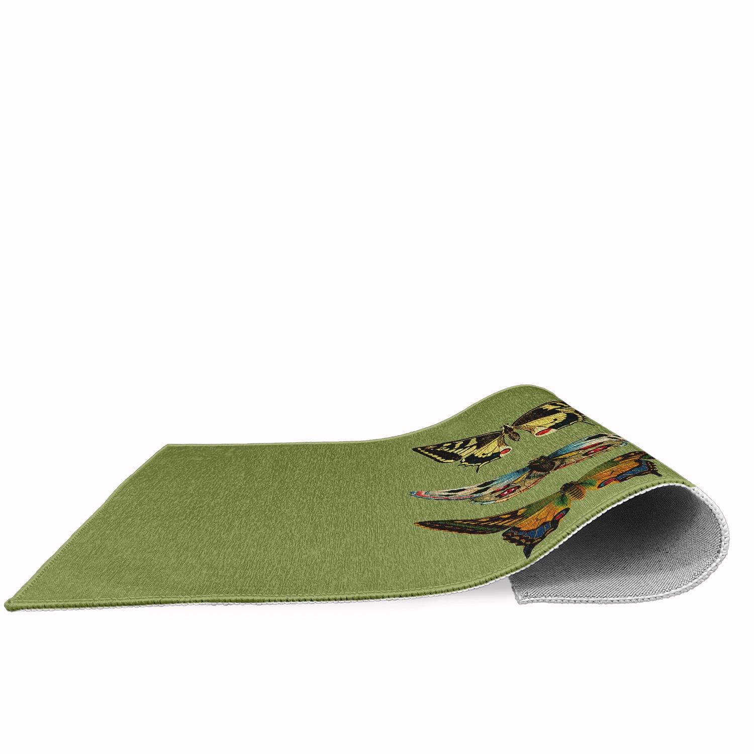 18" x 30" Simply Daisy Butterflies Novelty Chenille Area Rug, Apple Green