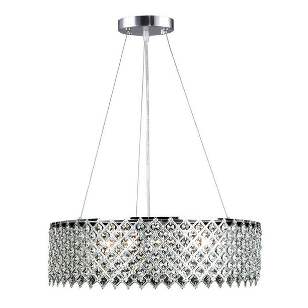 Decor Living 3 Light Crystal And Chrome Chandelier New Open Box Com Decor Living 3 Light Crystal And Chrome, Tiara 3 Light Crystal And Chrome Chandelier With K9