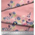 thumbnail image 2 of Soimoi Pink Cotton Poplin Fabric Ranunculus & Chrysanthemum Floral Printed Craft Fabric by the Yard 42 Inch Wide, 2 of 3