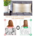 thumbnail image 4 of Beige White Ombre Satin Pillowcase for Hair and Skin with Zipper, Soft Breathable Cooling Silk Pillow Cases, Country Minimalist Abstract Gradient Throw Pillow Covers King Size 20"x40", 4 of 6
