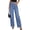 Beau Blue, variant on Women's Wide Leg Jeans High Waisted Stretchy Baggy Seamed Front Denim Palazzo Pants Summer Fashion Clothes